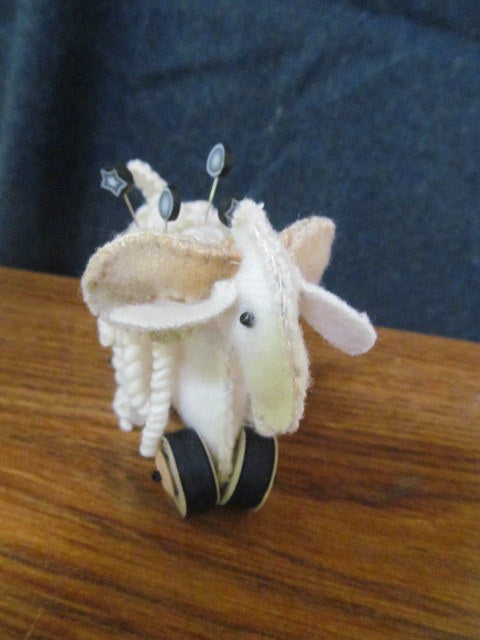 Angora Goat Pincushion 3" x 3"