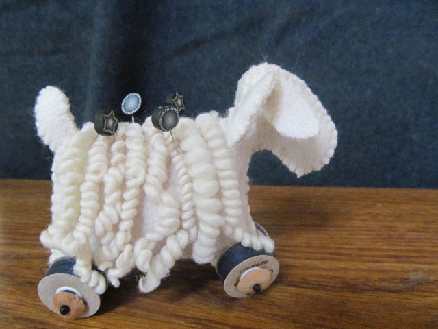 Angora Goat Pincushion 3" x 3"