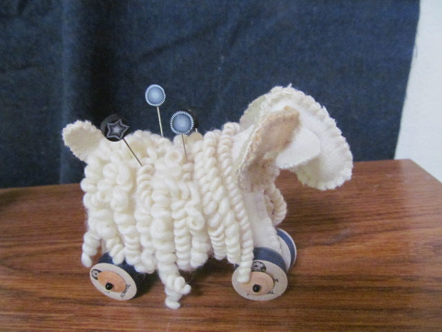 Angora Goat Pincushion  3" x 3"